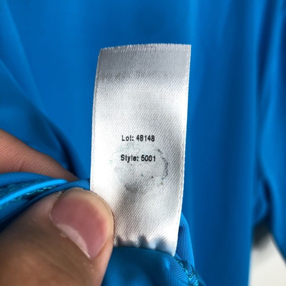 Weissman Adult Size XL Blue Shiny Metallic Design Shirt, Dance Recital Show - Picture 7 of 7